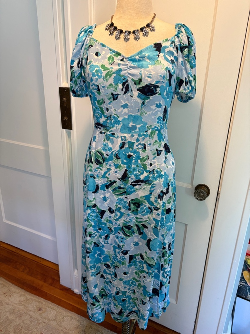 New with Tags Loft Outlet Blue Floral Midi/Maxi Dress Size:2 Wedding Graduation